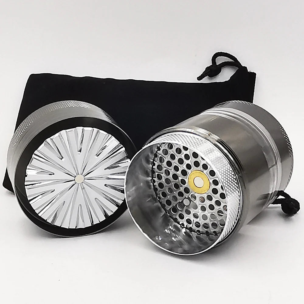 Toothless Manual Metal Herb Grinder Spice Crusher Large-capacity Portable Toothless Design with Black Bag Paper Box Packing