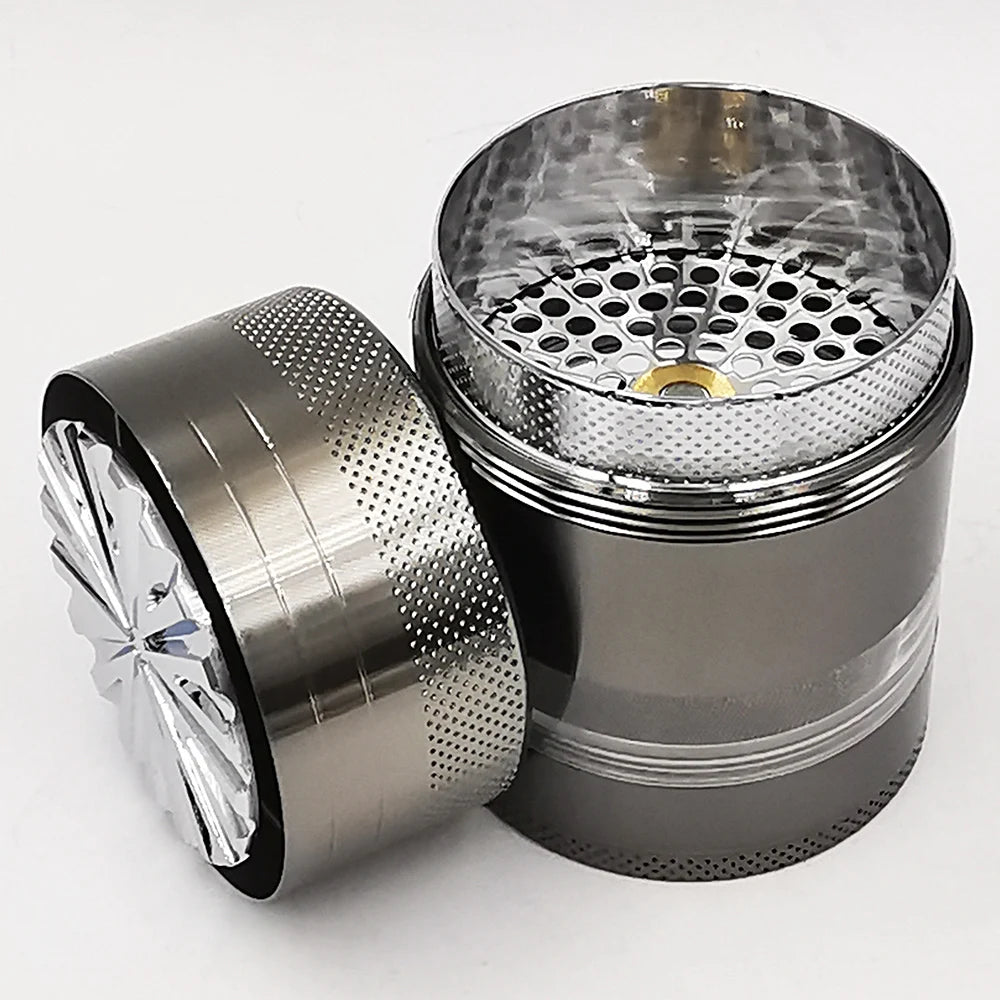 Toothless Manual Metal Herb Grinder Spice Crusher Large-capacity Portable Toothless Design with Black Bag Paper Box Packing