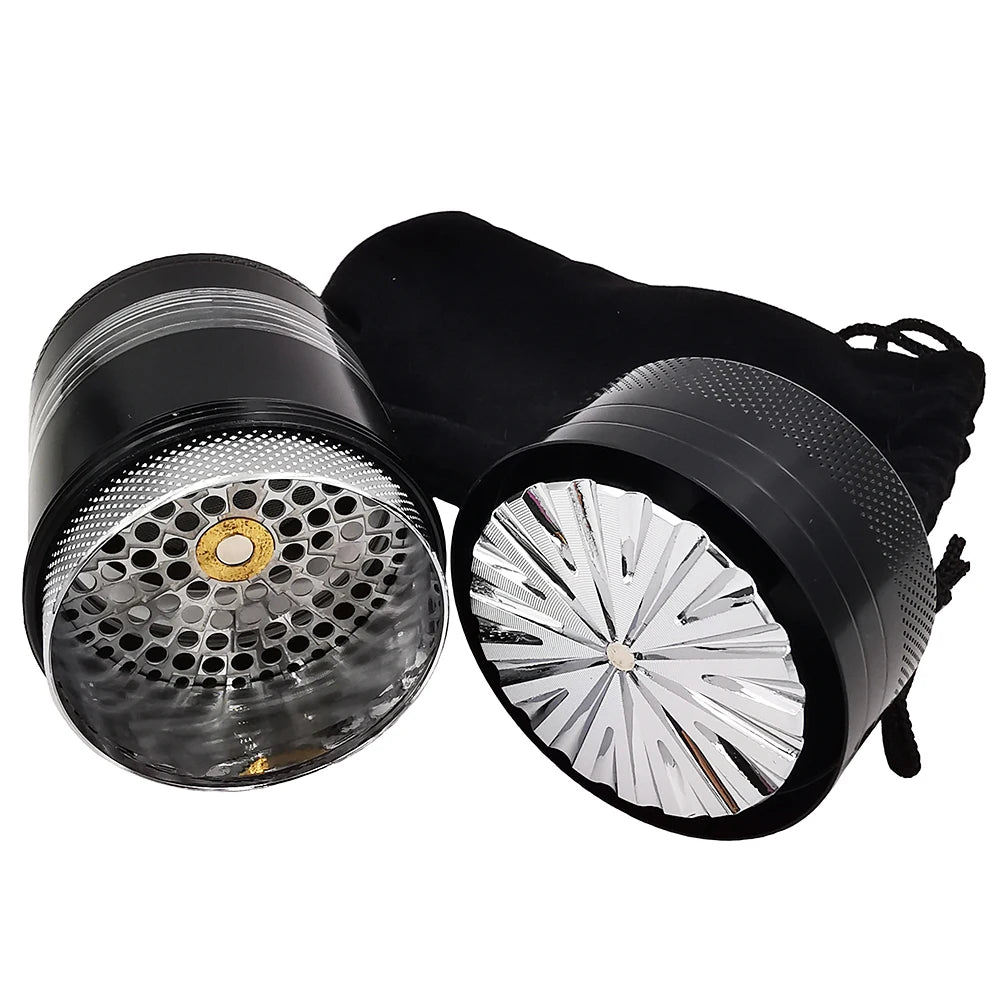 Toothless Manual Metal Herb Grinder Spice Crusher Large-capacity Portable Toothless Design with Black Bag Paper Box Packing